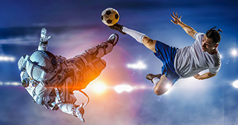 Astronaut and footballer
