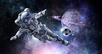 Astronaut floating in space
