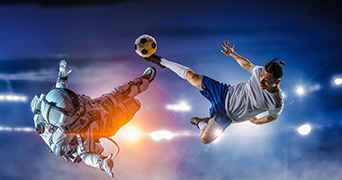 Astronaut and footballer