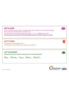 Sample page of Playground Science, lower primary (look, think and wonder)