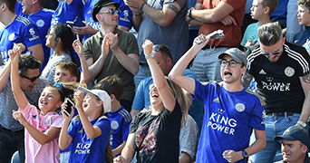 Football fans cheering
