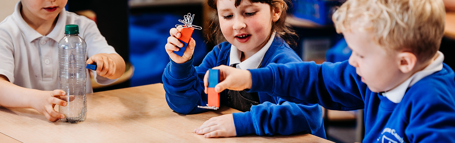 Children using magnets