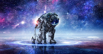 Astronaut kneeling