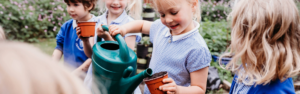children engaged in outdoor learning